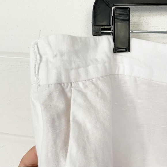 LOFT Women's Wide Leg Crop High Rise White Linen Stretchy Waist Pants Size XXL - Picture 5 of 10